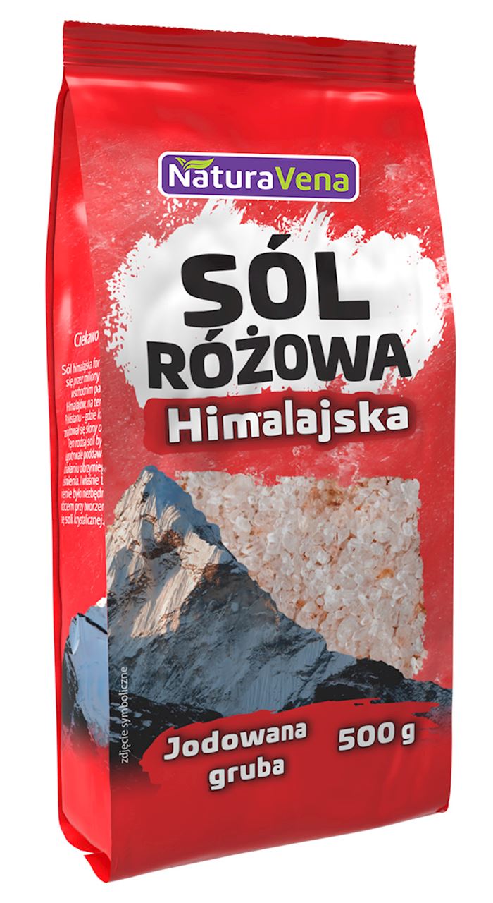Sól himalajska różowa grubo mielona jodowana 500 g