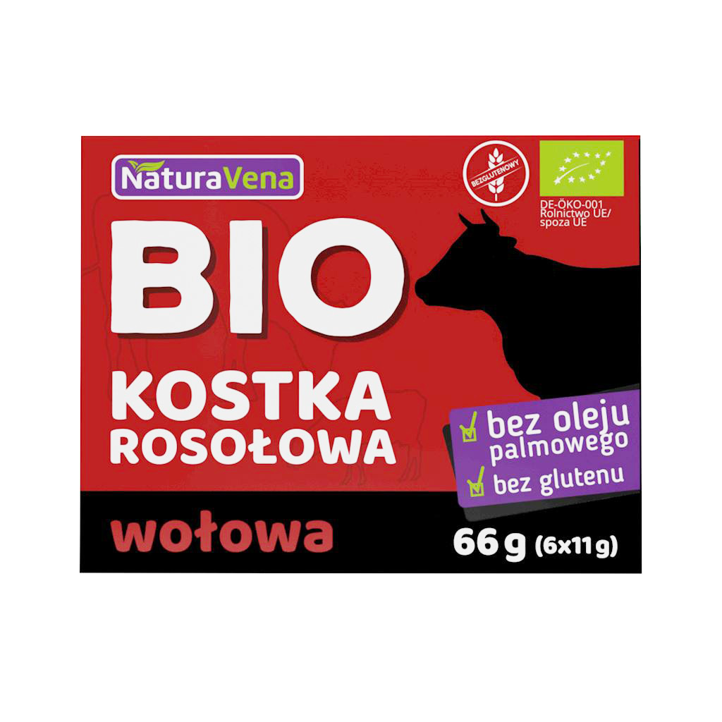 Bulion - kostki wołowe bezglutenowe bio (6 x 11 g) 66 g