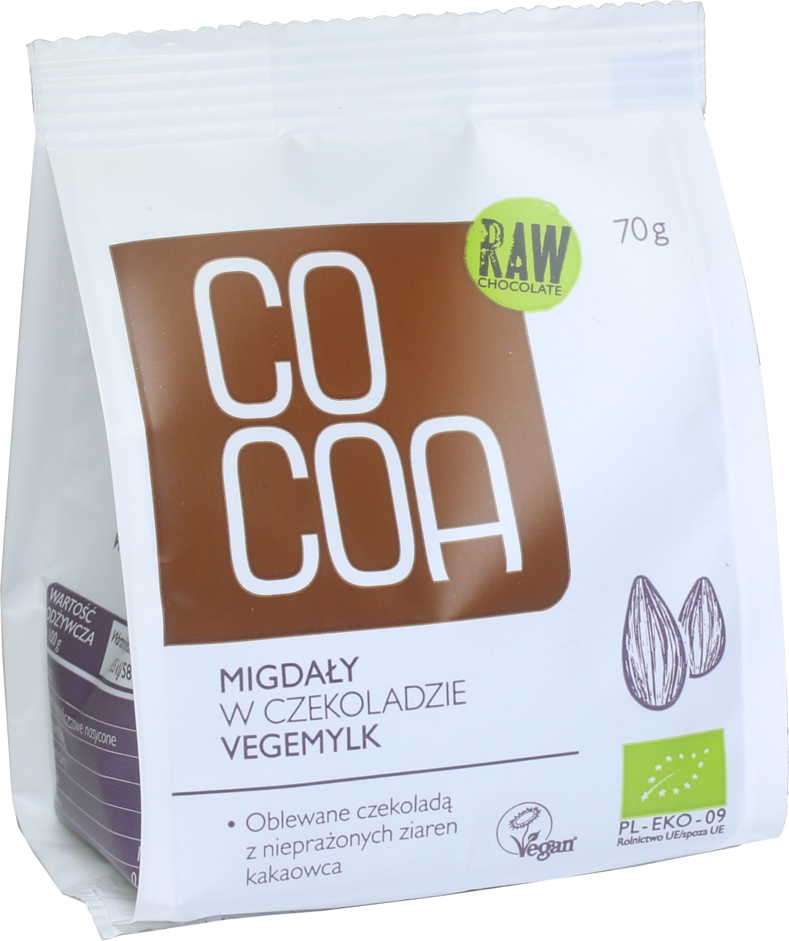 Migdały w czekoladzie vegemylk bio 70 g