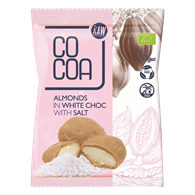 MIGDAŁY W BIAŁEJ POLEWIE Z SOLĄ BIO 70 g - COCOA