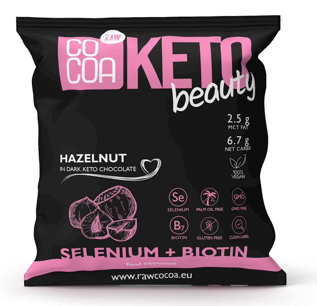 Orzechy laskowe w czekoladzie keto ciemnej beauty bezglutenowe 70 g