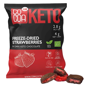 TRUSKAWKI W CZEKOLADZIE CIEMNEJ BEZ DODATKU CUKRÓW KETO BIO 40 g - COCOA
