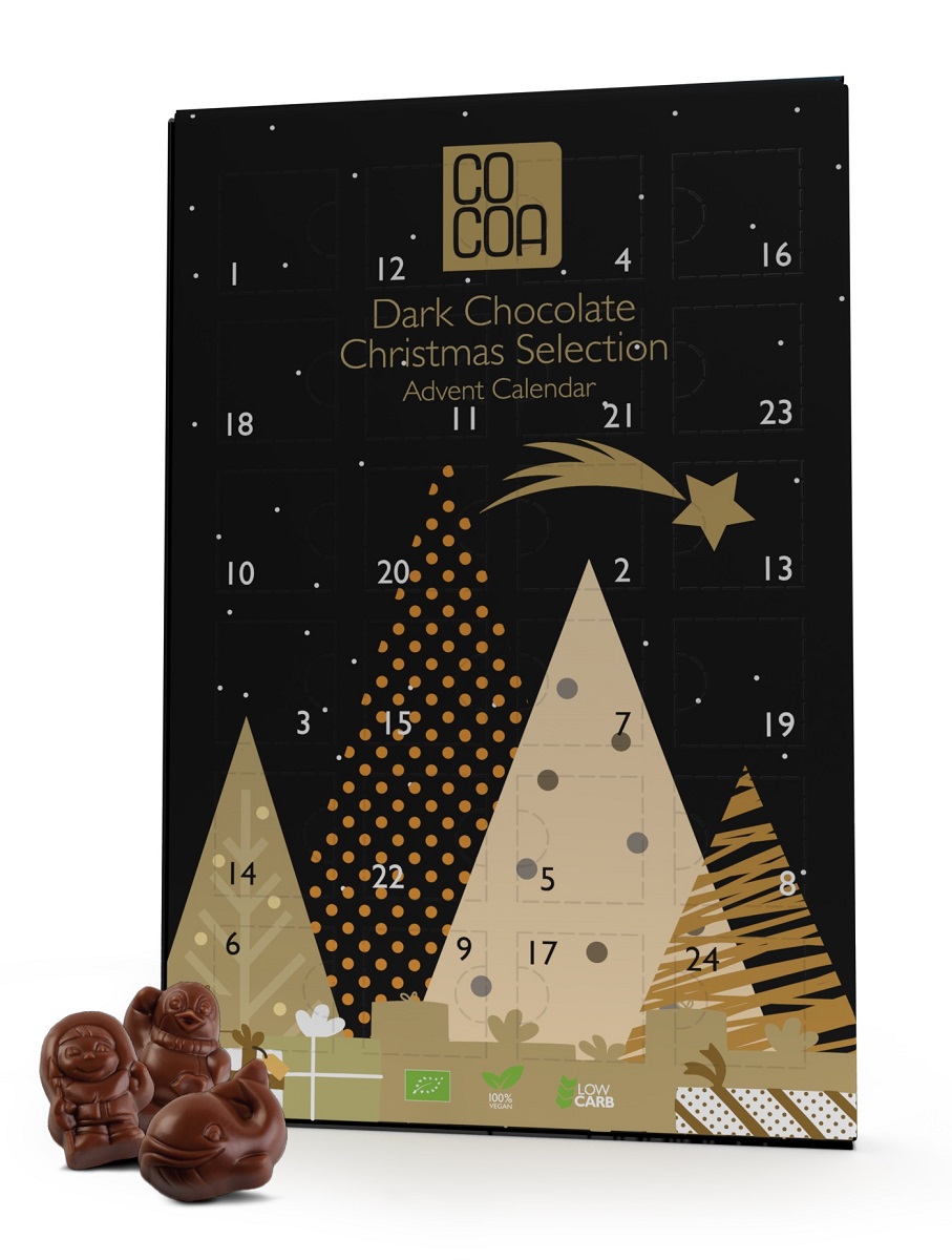 Kalendarz adwentowy z czekolady ciemnej 70 % bio 180 g