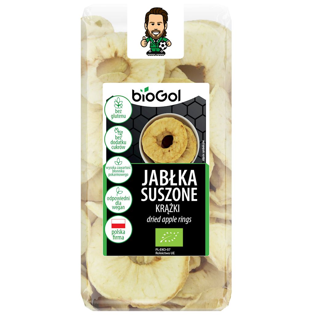 Jabłka suszone krążki bezglutenowe bio 50 g