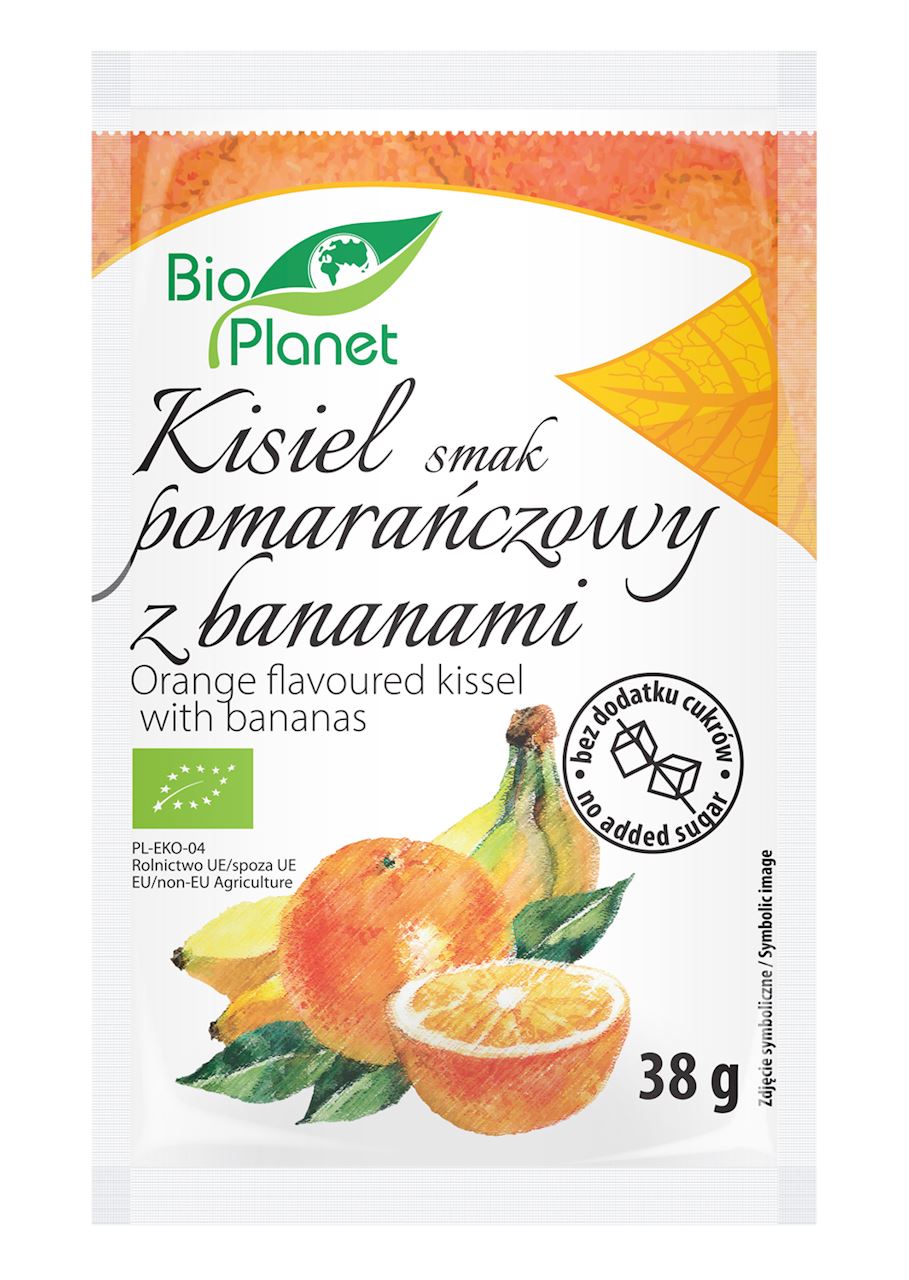 Kisiel o smaku pomarańczowym z bananami bio 38 g
