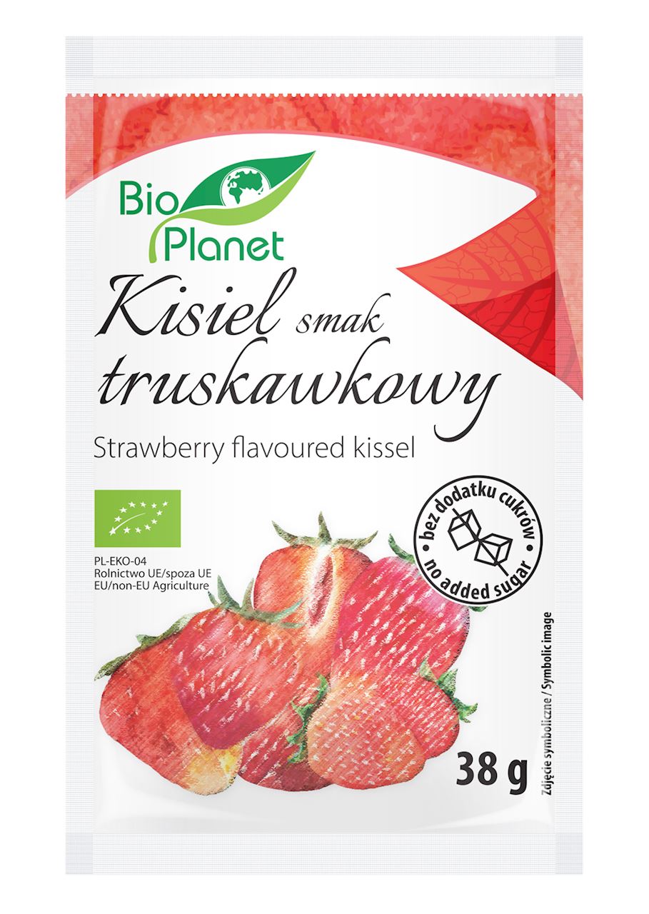Kisiel o smaku truskawkowym z truskawkami bio 38 g