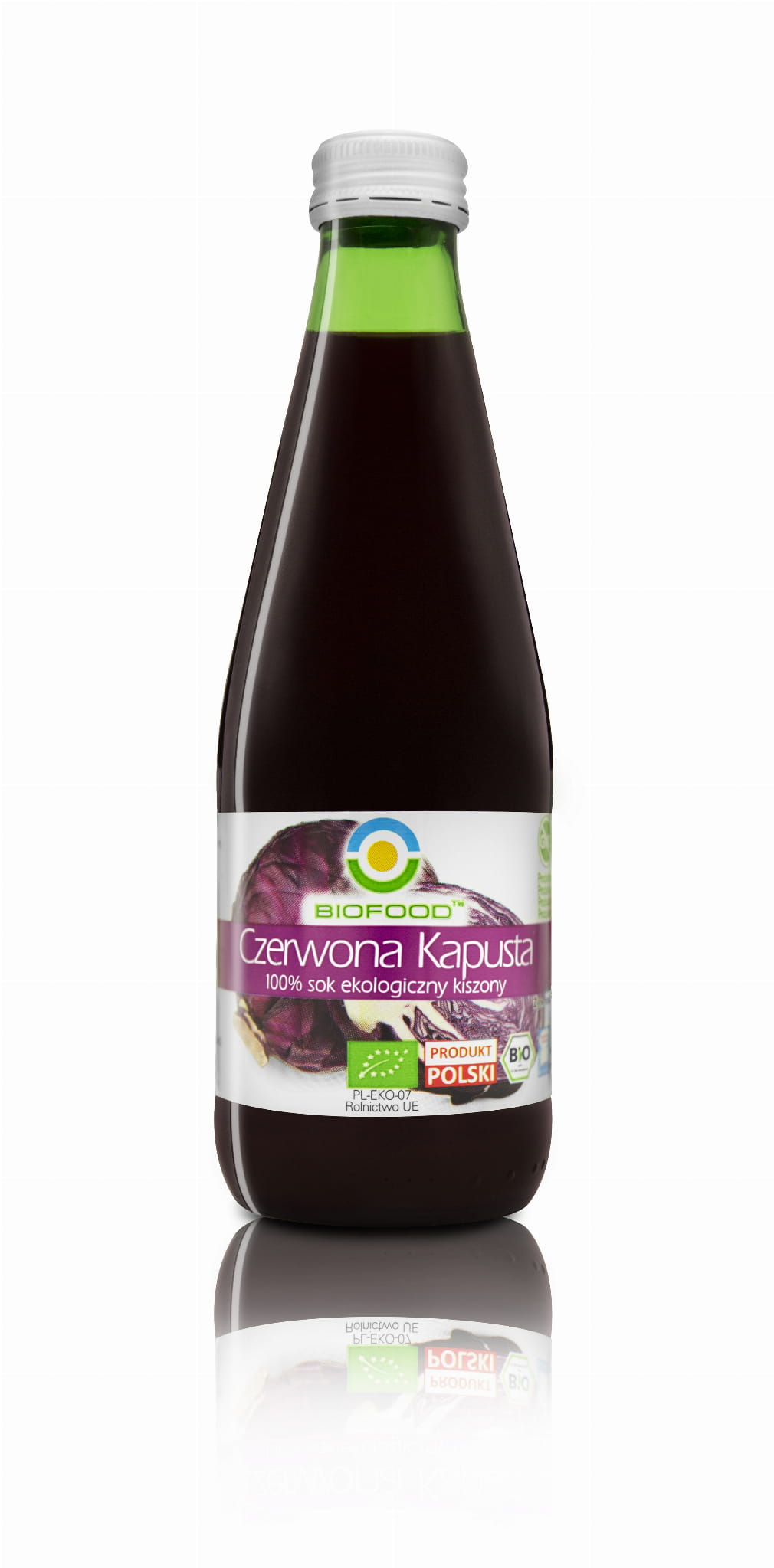 Sok z czerwonej kapusty kiszonej nfc bezglutenowy bio 300 ml