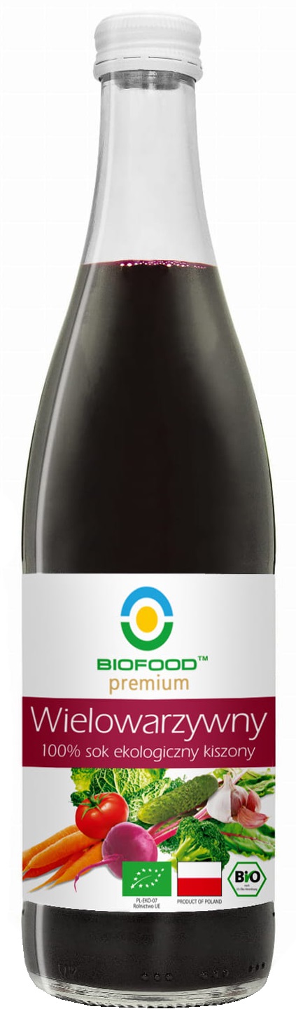 Sok wielowarzywny kiszony nfc bezglutenowy bio 500 ml