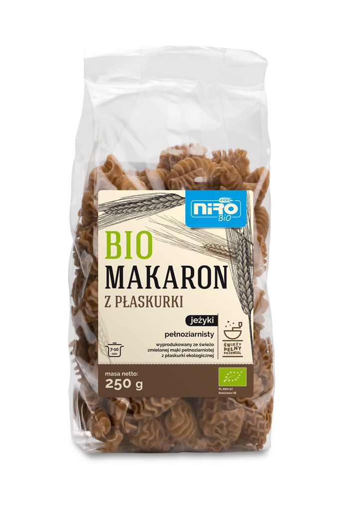 Makaron (z płaskurki razowy) jeżyki bio 250 g