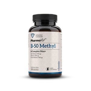 WITAMINA B-50 METHYL B-COMPLEX MAX+ BEZGLUTENOWA 120 KAPSUŁEK - PHARMOVIT (CLASSIC)