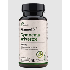 GURMAR EKSTRAKT (GYMNEMA SYLVESTRE) (360 mg) BEZGLUTENOWA 90 KAPSUŁEK - PHARMOVIT (CLASSIC)