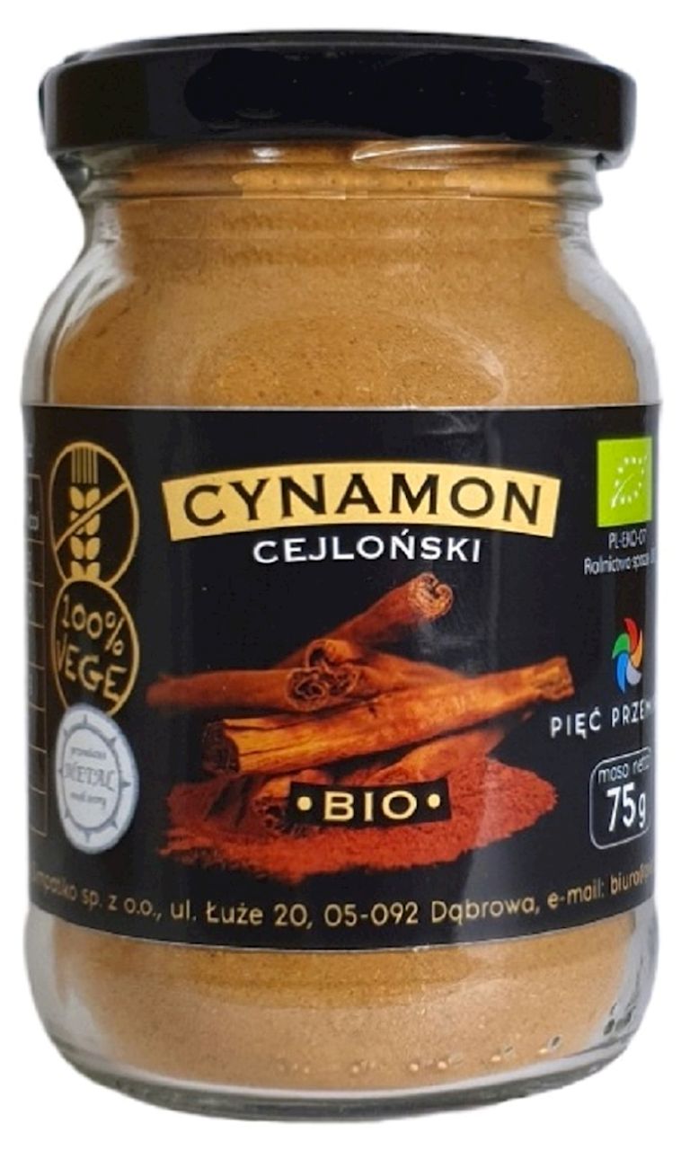 Cynamon cejloński mielony bezglutenowy bio 75 g