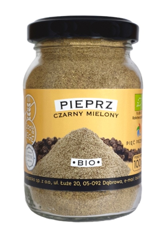Pieprz czarny mielony bezglutenowy bio 100 g