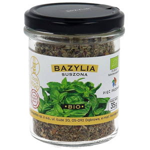 BAZYLIA SUSZONA BEZGLUTENOWA BIO 35 g - PIĘĆ PRZEMIAN