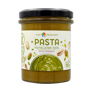 PASTA PISTACJOWA BEZ DODATKU CUKRÓW BEZGLUTENOWA 180 g - PIĘĆ PRZEMIAN