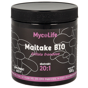 GRZYBY MAITAKE EKSTRAKT BEZGLUTENOWY BIO 100 g - PIĘĆ PRZEMIAN (MYCOLIFE)