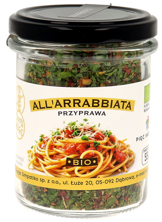 Przyprawa all'arrabbiata bezglutenowa bio 55 g