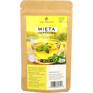 HERBATKA Z MIĘTY PIEPRZOWEJ BEZGLUTENOWA BIO 50 g - PIĘĆ PRZEMIAN