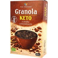 GRANOLA O SMAKU CZEKOLADOWYM BEZ DODATKU CUKRÓW BEZGLUTENOWA KETO BIO 250 g - PIĘĆ PRZEMIAN