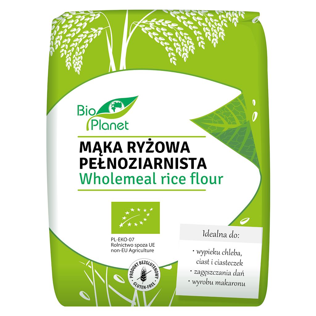 Mąka ryżowa pełnoziarnista bezglutenowa bio 1 kg