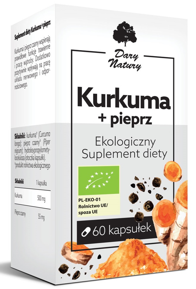 Kurkuma z czarnym pieprzem bio 60 kapsułek