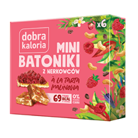 BATONIKI MINI Z NERKOWCÓW A'LA TARTA MALINOWA (6 x 17 g) 102 g - DOBRA KALORIA