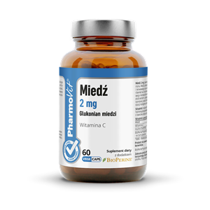 MIEDŹ ORGANICZNA (2 mg) BEZGLUTENOWA 60 KAPSUŁEK - PHARMOVIT (CLEAN LABEL)