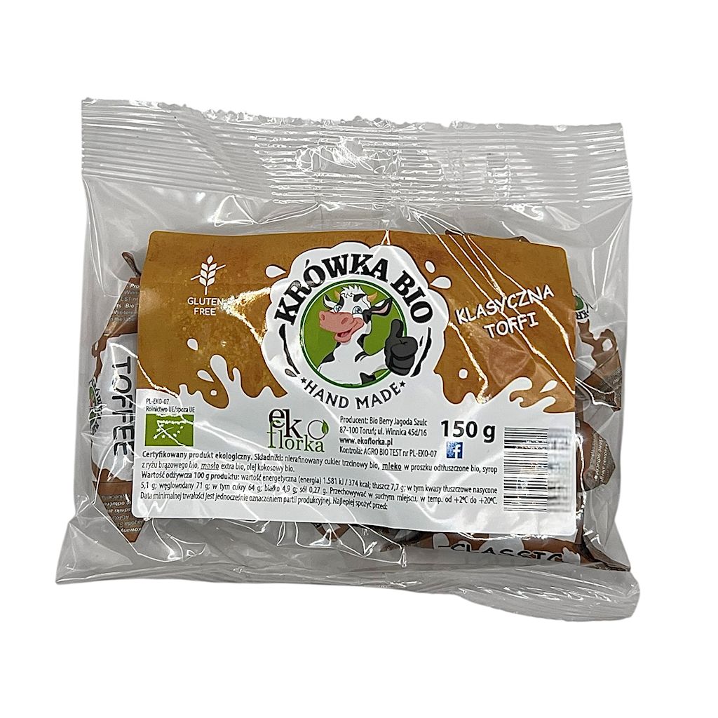 Krówki klasyczne o smaku toffi bezglutenowe bio 150 g