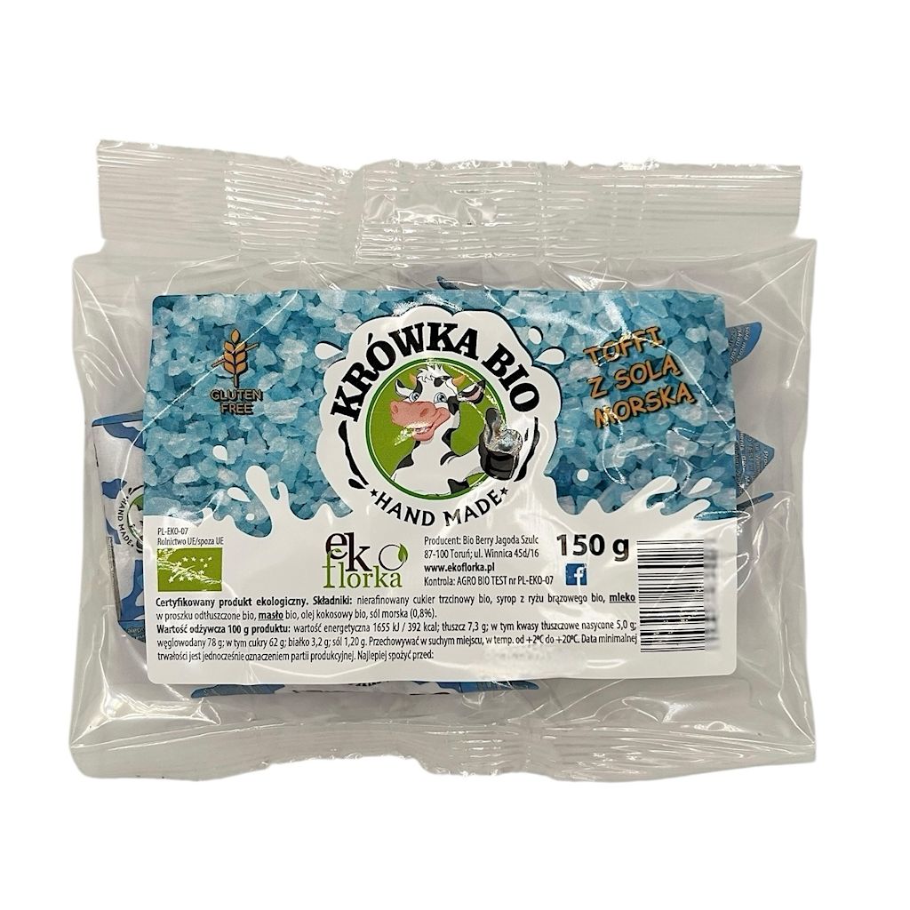 Krówki toffi z solą morską bezglutenowe bio 150 g