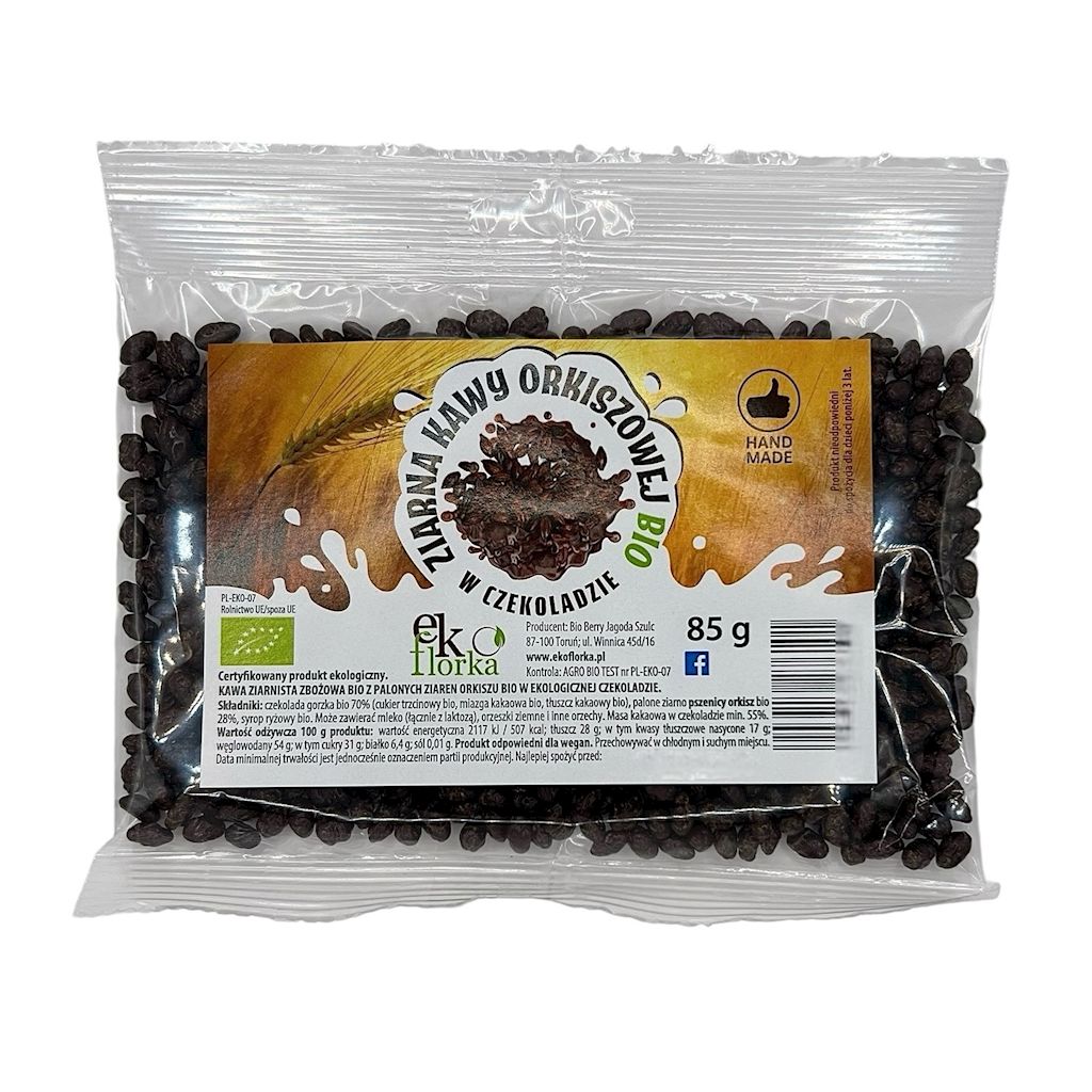 Ziarna kawy orkiszowej w czekoladzie bio 85 g