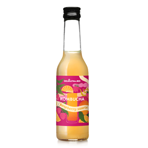 KOMBUCHA KOKTAJLOWA RASPBERRY SUNRISE BIO 270 ml - DELIKATNA