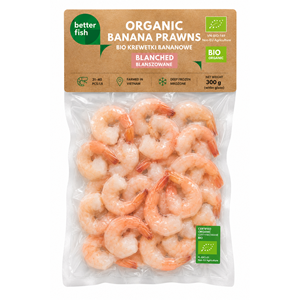 KREWETKI BANANOWE BLANSZOWANE MROŻONE BIO 225 g - BETTER FISH