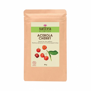 ZAKWASZACZ ROŚLINNY DO ZIÓŁ BARWIĄCYCH WŁOSY ACEROLA CHERRY ECO 50 g - SATTVA (AYURVEDA)