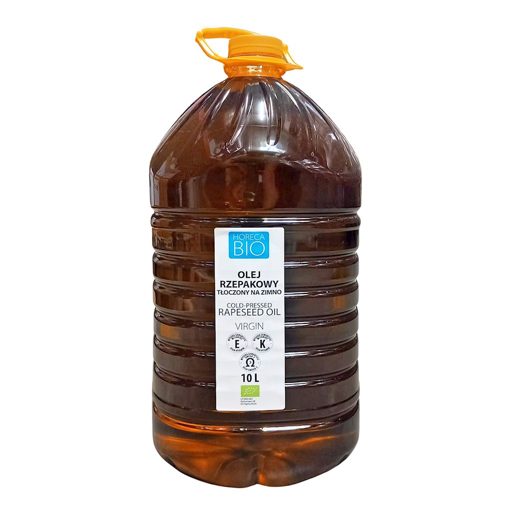 Olej rzepakowy tłoczony na zimno omega-3 nierafinowany bio 10 l
