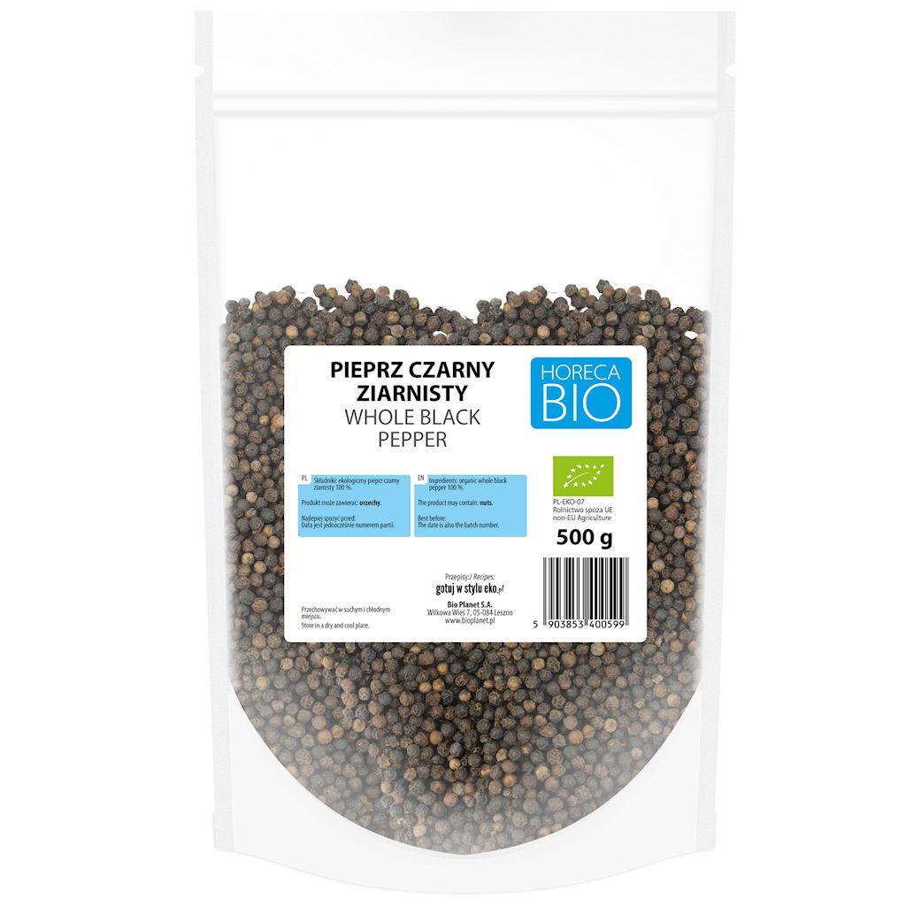 Pieprz czarny ziarnisty bio 500 g