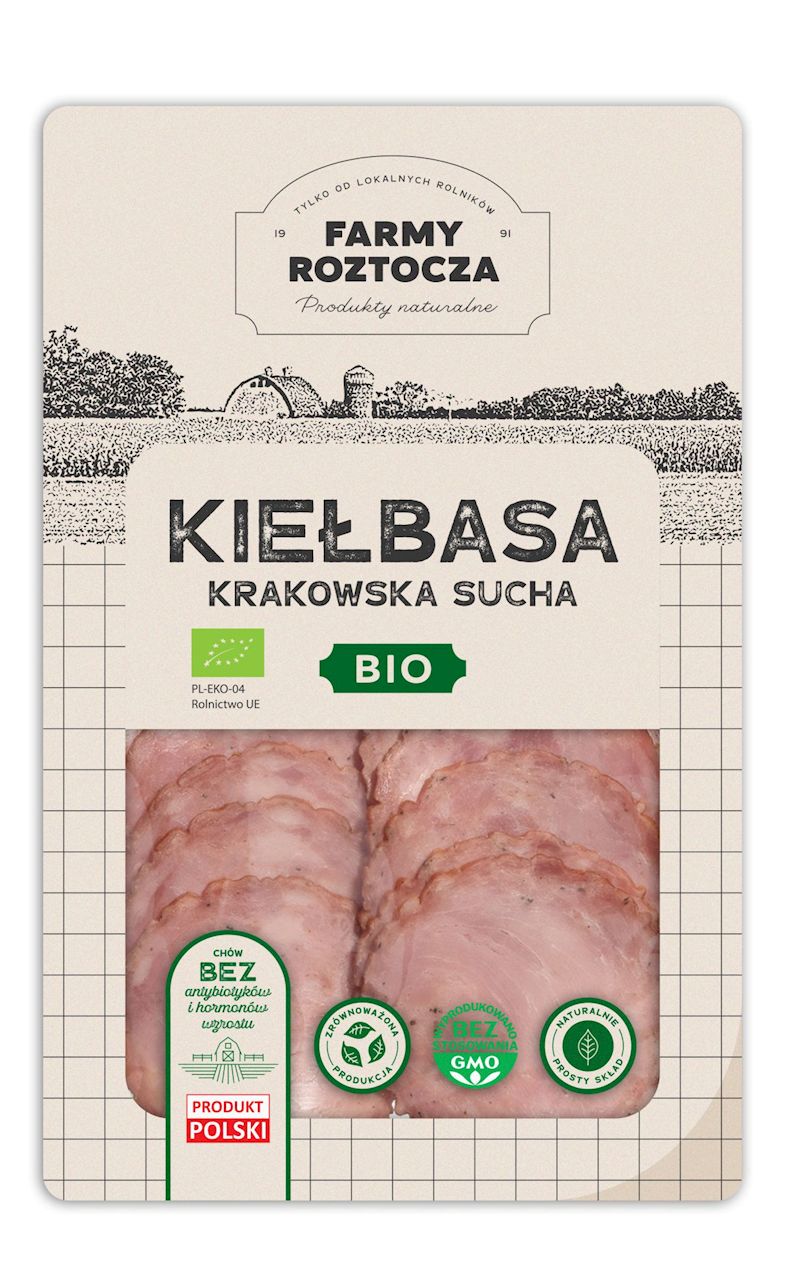 Kiełbasa krakowska sucha plastry bio 80 g