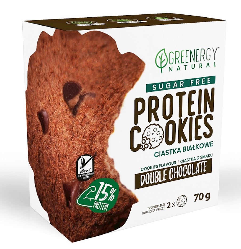 Ciastka proteinowe podwójnie czekoladowe bez cukru (2 x 35 g) 70 g