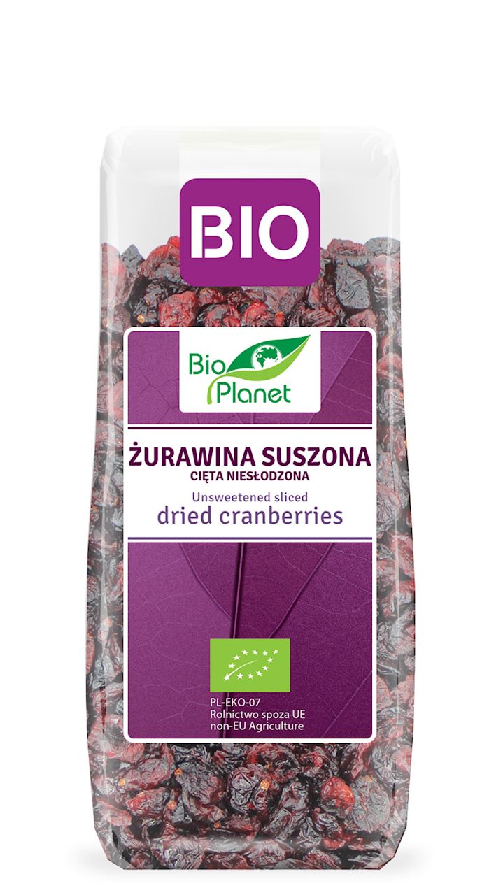 Żurawina suszona cięta niesłodzona bio 100 g