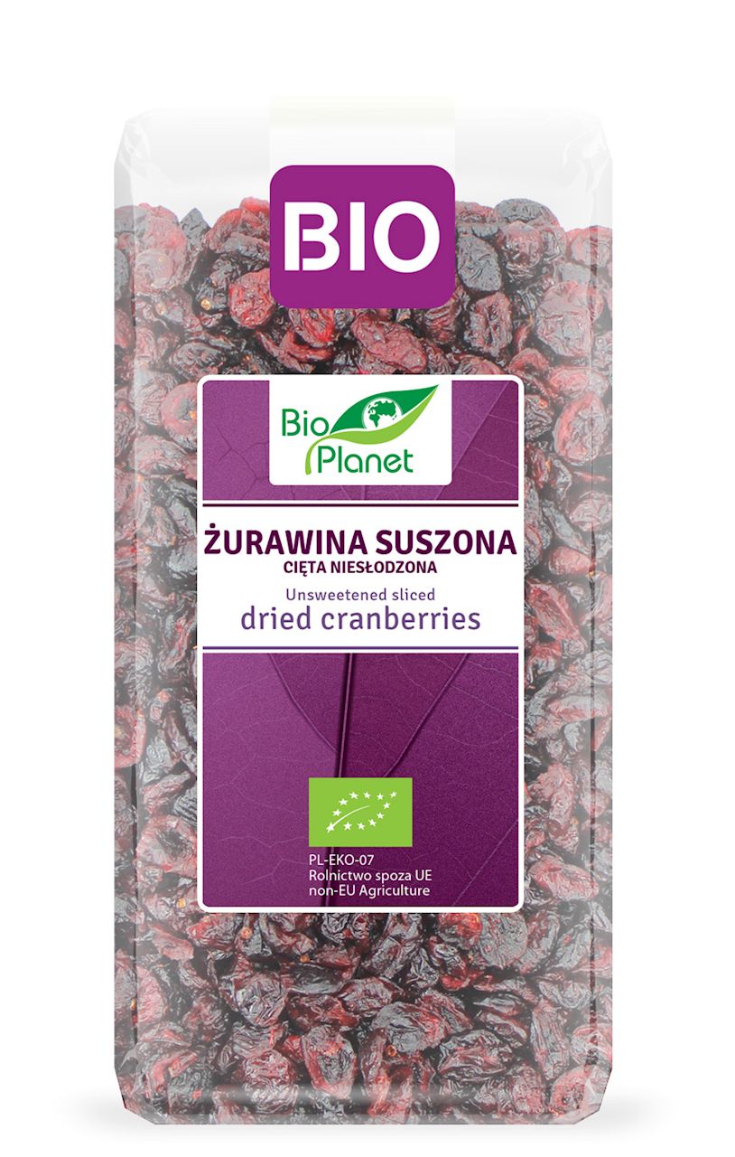 Żurawina suszona cięta niesłodzona bio 400 g