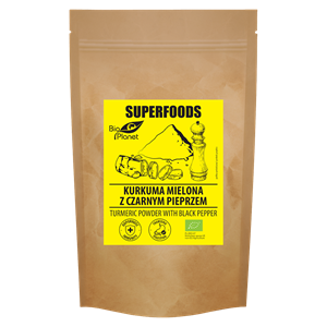 KURKUMA MIELONA Z CZARNYM PIEPRZEM BIO 200 g - BIO PLANET SUPERFOODS