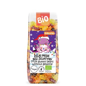 ŻELKI MISIE BEZ ŻELATYNY BEZGLUTENOWE BIO 150 g - BIOMINKI (EDYCJA ŚWIĄTECZNA) (PRODUKT SEZONOWY)