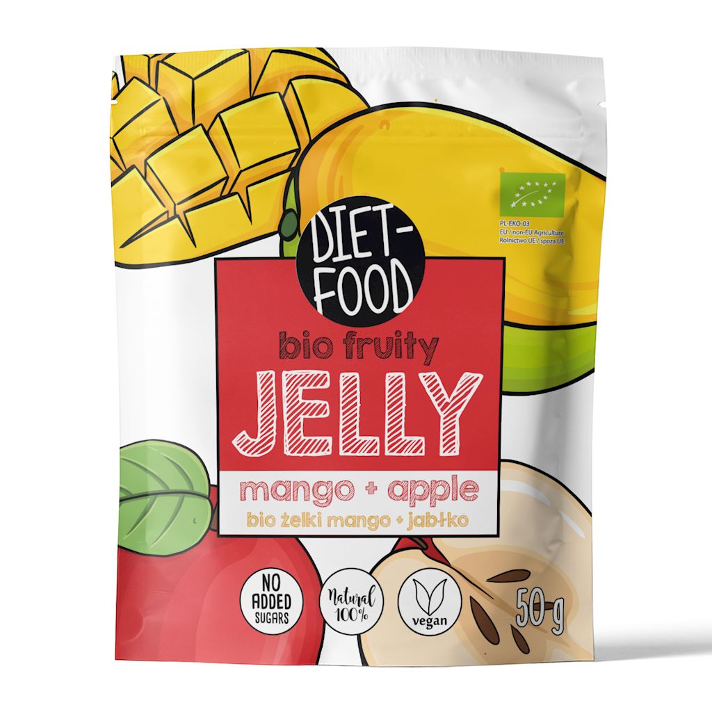 Żelki mango - jabłko bez żelatyny bio 50 g