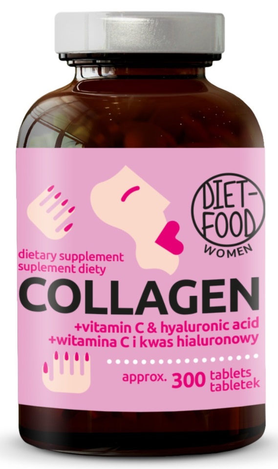 Kolagen + kwas hialuronowy + witamina c 300 tabletek