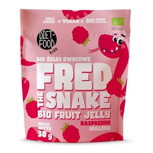 ŻELKI MALINA BEZ ŻELATYNY BIO 30 g - DIET-FOOD (FRED THE SNAKE)