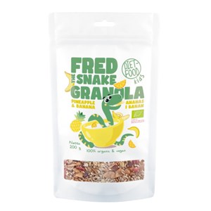 GRANOLA Z ANANASEM I BANANEM BIO 200 g - DIET-FOOD (FRED THE SNAKE)