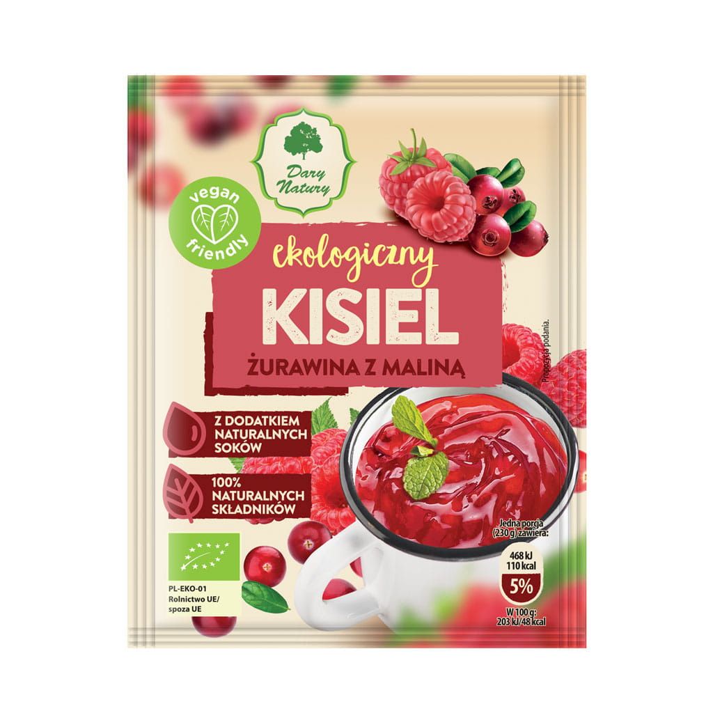 Kisiel instant żurawina z maliną bezglutenowy bio 30 g