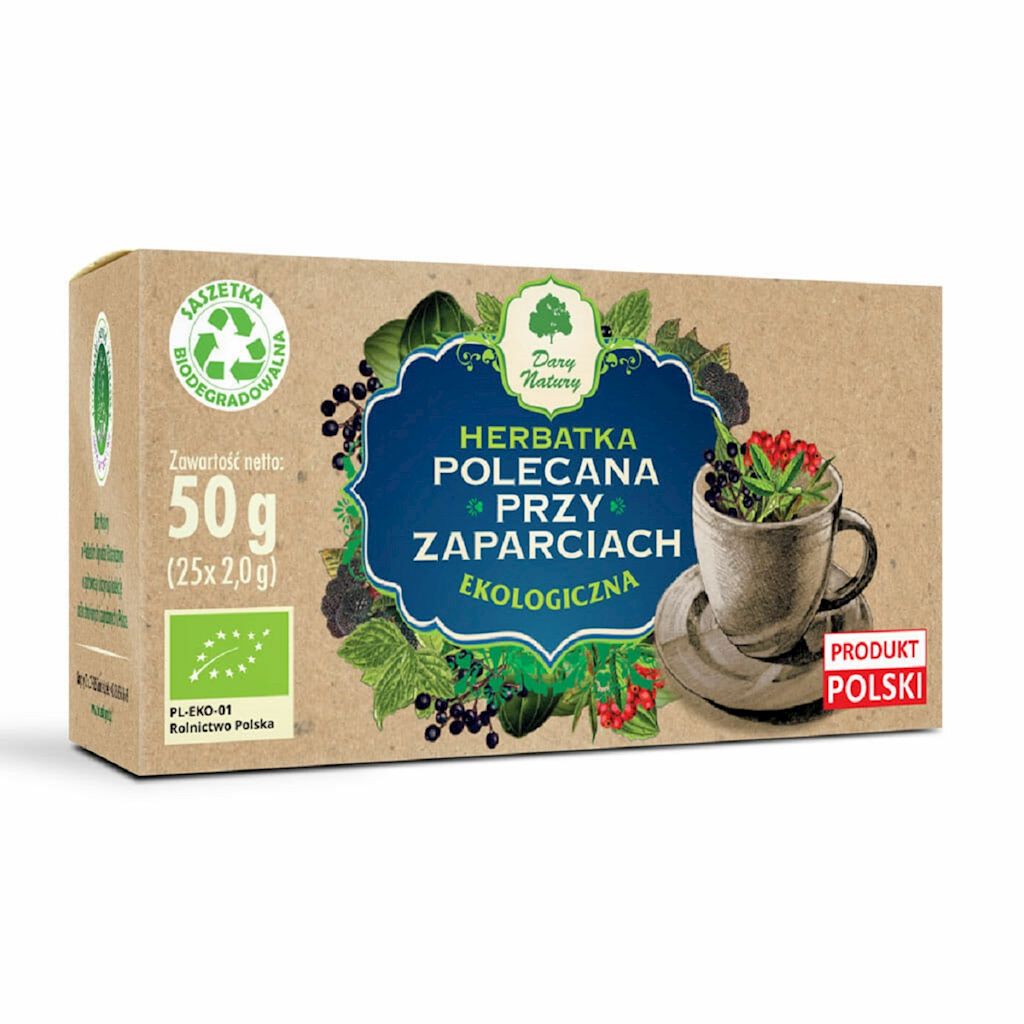 Herbatka polecana przy zaparciach bio (25 x 2 g) 50 g