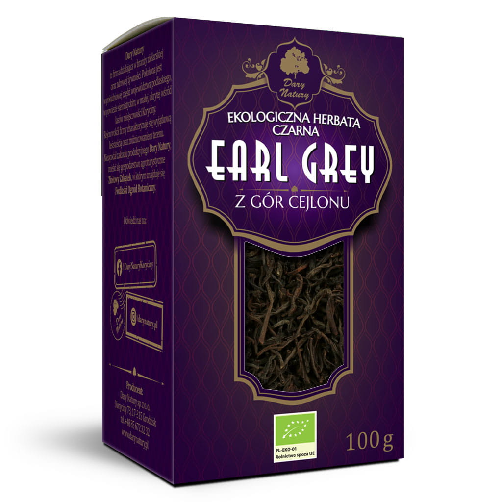 Herbata czarna liściasta earl grey bio 100 g