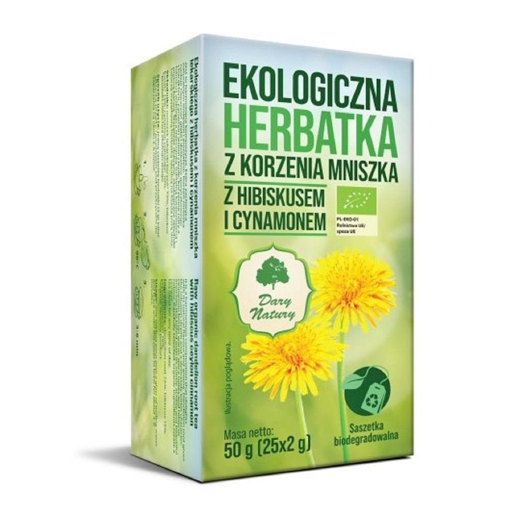 Herbatka z korzenia mniszka z hibiskusem i cynamonem bio (25 x 2 g) 50 g