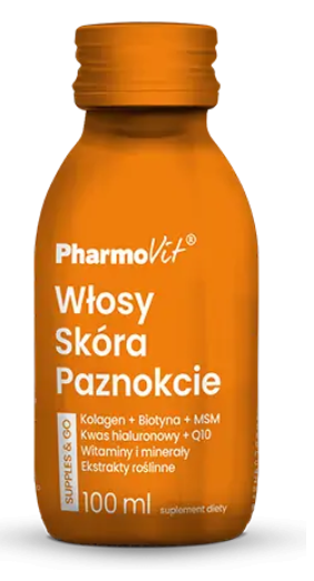 Shot kolagen na włosy, skórę, paznokcie bezglutenowy 100 ml